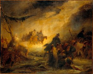 Rus geri çekilme bölümü. Napolyon Savaşı (1812). Denis Auguste Raffet