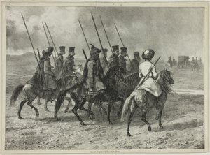 Kuban, Taman (Orta Rusya) Sınırında Kazak Eskortu, 11 Ekim 1837