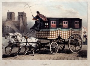 Paris taşımacılığı: Denis Auguste Raffet (1804-1860) tarafından “İskoç” olarak bilinen omnibüs 19. yüzyıl Paris, Musee Carnavalet by Denis Auguste Marie Raffet