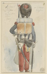 Line Sapper Uniformstudie. Hafif piyade 1827 (nesne üzerindeki başlık) by Denis Auguste Marie Raffet