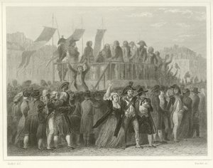 Volunteers enlisting  by Denis Auguste Marie Raffet