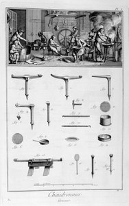 Bir Hırdavatçının içi ve aletlerin planları, 1751-1777