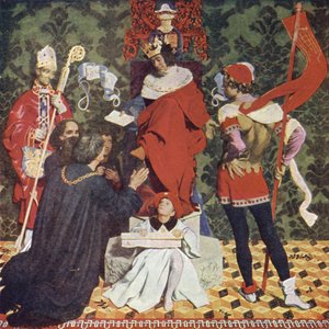 John Cabot ve oğulları, Yeni Toprakları aramak için yelken açmak için Kral VII. by Denis William Eden
