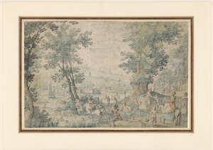 Geyik avı ile Brüksel yakınlarındaki manzara by Denis van Alsloot (possibly)
