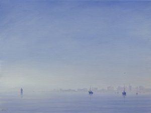 Mumbai Limanı (canva üzerine yağlı boya) by Derek Hare