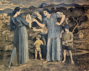 Peyzajda Anneler ve Çocuklar by Derwent Lees