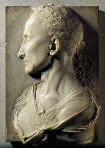 Bir zamanlar Jules Cesar olarak bilinen bir Laure adamının profili. Desiderio Settignano