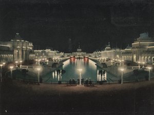 Grand Court ışıklı, Trans-Mississippi Sergisi, 1898 by Detroit Photographic Co.