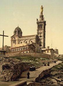 Notre Dame de la Garde, Marsilya, Fransa, c.1890-1900 (fotokrom baskı) by Detroit Publishing Co.