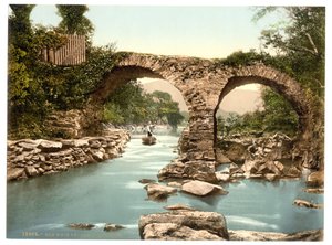 Eski Weir Köprüsü. Killarney, County Kerry, İrlanda, 1890-1900 dolayları (fotokrom)
