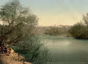 Vaftiz yeri, Ürdün Nehri, Kutsal Topraklar, c.1890-1900 (fotokrom baskı) by Detroit Publishing Co.