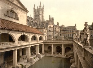 Roma Hamamları ve Manastırı, Bath, c.1890-1900 (fotokrom baskı) by Detroit Publishing Co.