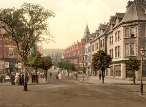 Station Road, Colwyn Bay, Galler, c.1890-1900 (fotokrom baskı) by Detroit Publishing Co.