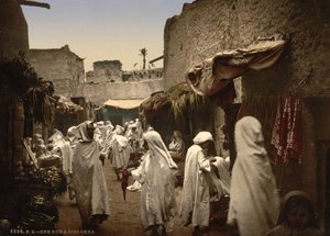 Sidi Okba'daki Cezayir caddesi, 1899 dolayları (fotokrom) by Detroit Publishing Co.