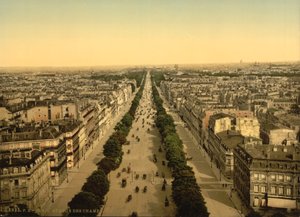 Avenue des Champs-Élysées, Paris, 1890-1900 dolayları (fotokrom) by Detroit Publishing Co.
