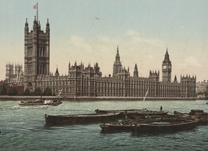 Nehirden Parlamento Evleri, Londra, c.1890-1900 (fotokrom) by Detroit Publishing Co.
