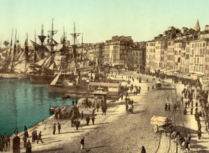 Eski Liman (Vieux-Port), Marsilya, Fransa, c.1890-1900 (fotokrom)