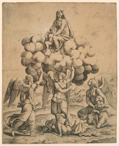 Madonna ve Çocuğa Tapan Başmelekler Mikail, Gabriel ve Raphael