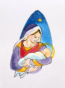 Madonna ve Çocuk, 1996 (wc) by Diane Matthes
