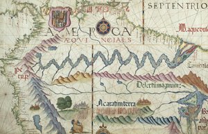 Kuzey Güney Amerika, bir dünya atlasından detay, 1565