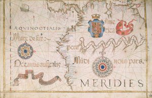 Peru ve Amazon, bir dünya atlasından detay, 1565 by Diego Homem