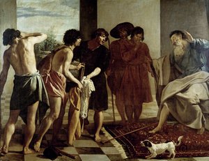 Jacob, Giuseppe'nin tuniğini aldı by Diego Rodriguez de Silva y Velazquez