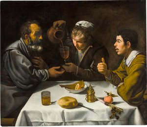 Le dejeuner - Öğle Yemeği, Velazquez, Diego (1599-1660). Tuval üzerine yağlı boya, c. 1618. Ebat : 96x112 cm. Szepmuveszeti Müzesi, Budapeşte by Diego Velázquez