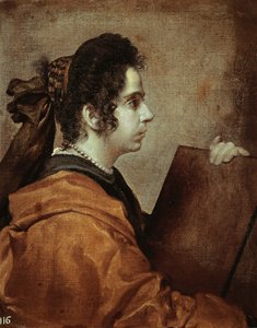 Sibilla (Juana Pacheco), c.1632 (tuval üzerine yağlıboya) by Diego Rodriguez de Silva y Velazquez