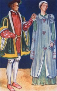 Edward VI 1547-1553 Döneminde Bir Erkek ve Kadın by Dion Clayton Calthrop