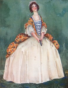 Kraliçe Anne 1702-1714 Zamanının Bir Kadını by Dion Clayton Calthrop