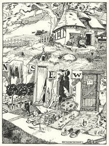 Dört Rüzgarın Evleri (gravür) by Dion Clayton Calthrop