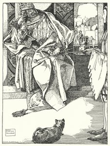 "Kral tüm İkramları reddetti" (gravür) by Dion Clayton Calthrop