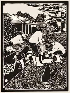 Yılın ayları: Ekim, 2012 (linocut) by Dione Verulam