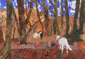 Riding Rest, 2020 (kolaj) by Dione Verulam