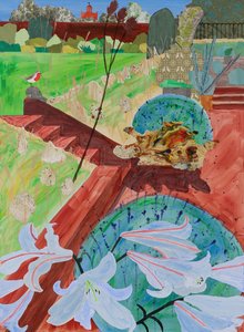 Yaz zambakları (kolaj) by Dione Verulam