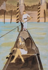 Venedik yola çıkıyor, 2025 (suluboya ve mürekkep) by Dione Verulam