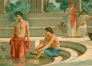 Menelaus sarayında Telemachus ve Pisistratus