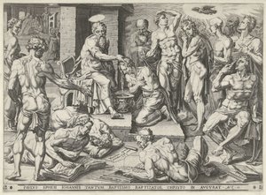 Pavlus Efes sakinlerini vaftiz ediyor by Dirck Volckertsz. Coornhert (attributed to)