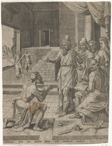 Hizmetçinin borcunun kral tarafından affı Şükürsüz Hizmetkarın benzetmesi (dizi başlığı) by Dirck Volckertsz. Coornhert