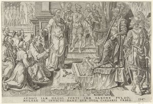 Altı Alman şehrinin boyun eğdirilmesi, 1547 Charles V Zaferleri (dizi başlığı) Divi Caroli. v. imp. tercih max. victoriae, ex multis praecipuae (seri başlığı) by Dirck Volckertsz. Coornhert