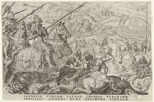 Viyana Rölyefi, 1529 Charles V Zaferleri (dizi başlığı) Divi Caroli. v. imp. tercih max. victoriae, ex multis praecipuae (seri başlığı) by Dirck Volckertsz. Coornhert
