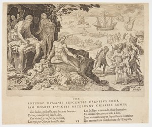 Kızılderililere medeniyet getiren İmparatorluk birlikleri by Dirck Volckertsz. Coornhert
