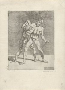 iki güreşçi Güreşçiler (dizi adı) by Dirck Volckertsz. Coornhert