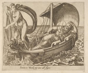 Fortune, Fortune Hakkında Altı Sözden Tüm Uyuyanları Gözetmez, yakl. 1560. by Dirck Volkertsen Coornhert