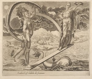Fortune Fortune Hakkında Altı Sözden İnsanı Oyuncak Olarak Kullanma, ca. 1560. by Dirck Volkertsen Coornhert