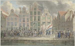 Rotterdam'da İngiliz karşıtı gösteri, 2 Mart 1781 by Dirk Langendijk (signed by artist)