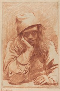 Self-Portrait (red chalk) by Dirk Theodor Helmbrecker