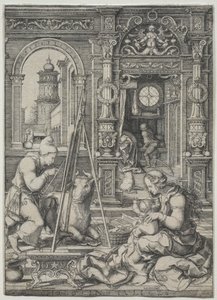 St.Luke Bakire Tablosu by Dirk Vellert