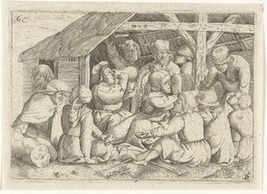 Bir kulübede yemekte dilenciler by Dirk van Hoogstraten