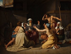 Nuh ve ailesi gemide, 1835.